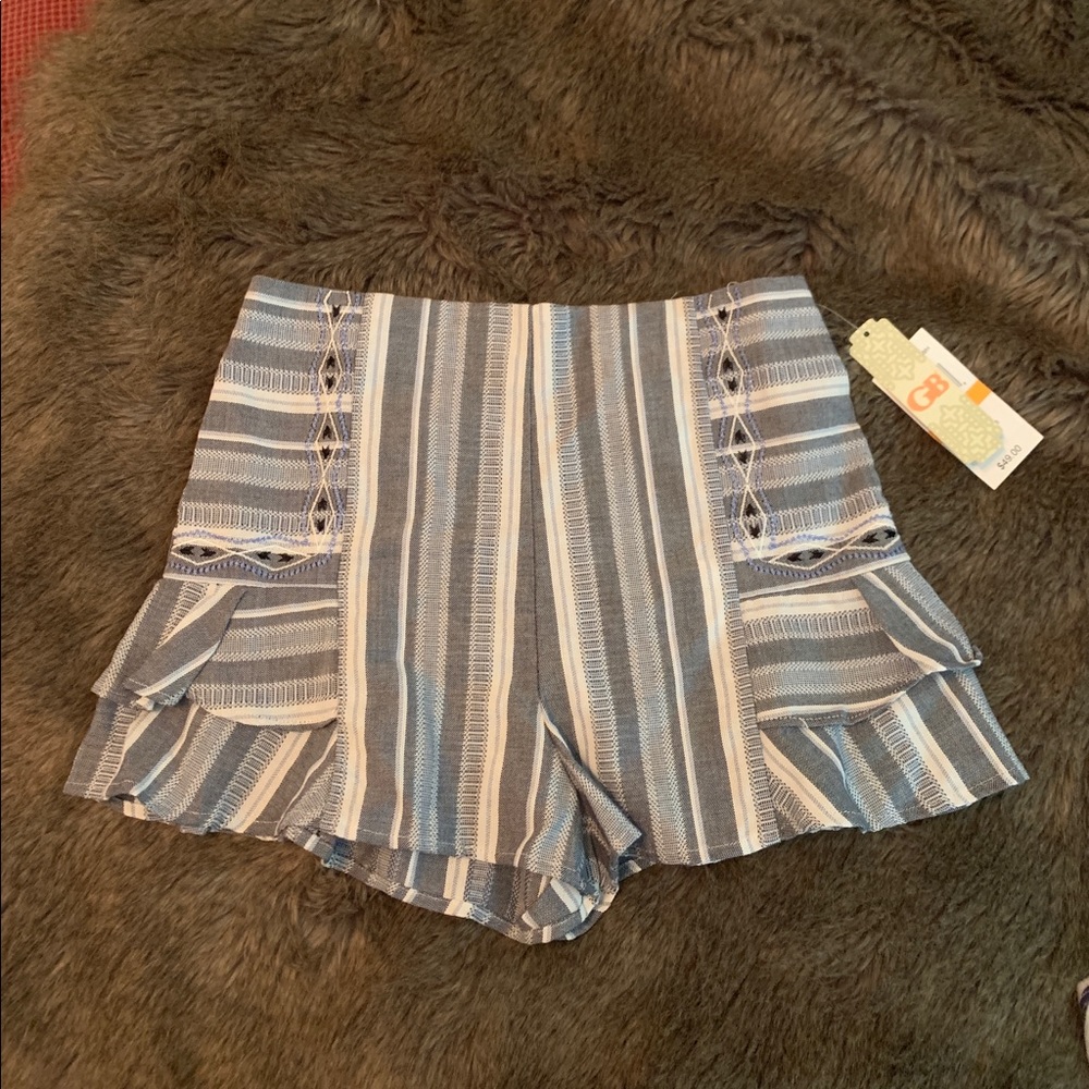 Cute GB Chambray Striped Shorts NWT